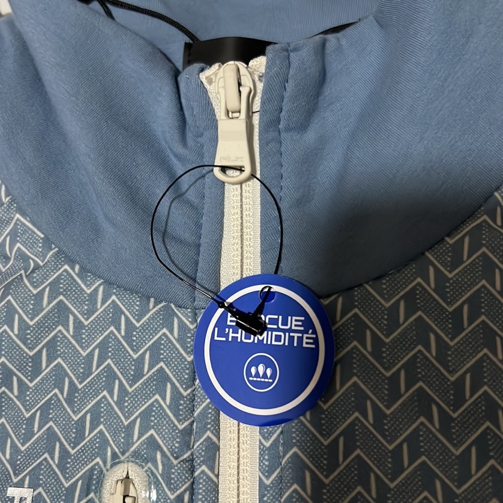 RLX Golf Techy Terry Outerwear Blue Multi Full Zip Vest - Picture 12 of 13